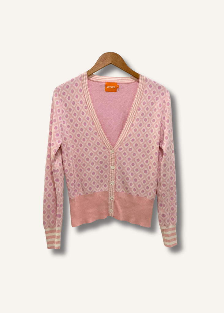 Wispr Mini Argyle Silk-Blend Cardigan
