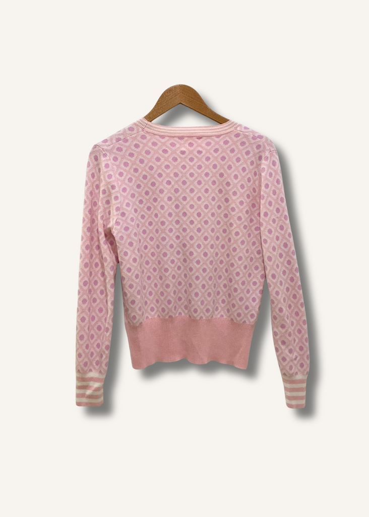 Wispr Mini Argyle Silk-Blend Cardigan