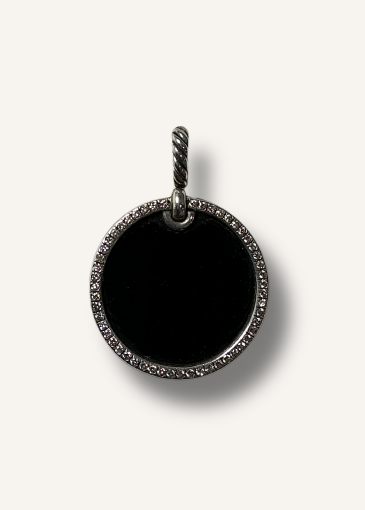 David Yurman Elements Disc Pendant with Pavé Diamond Rim