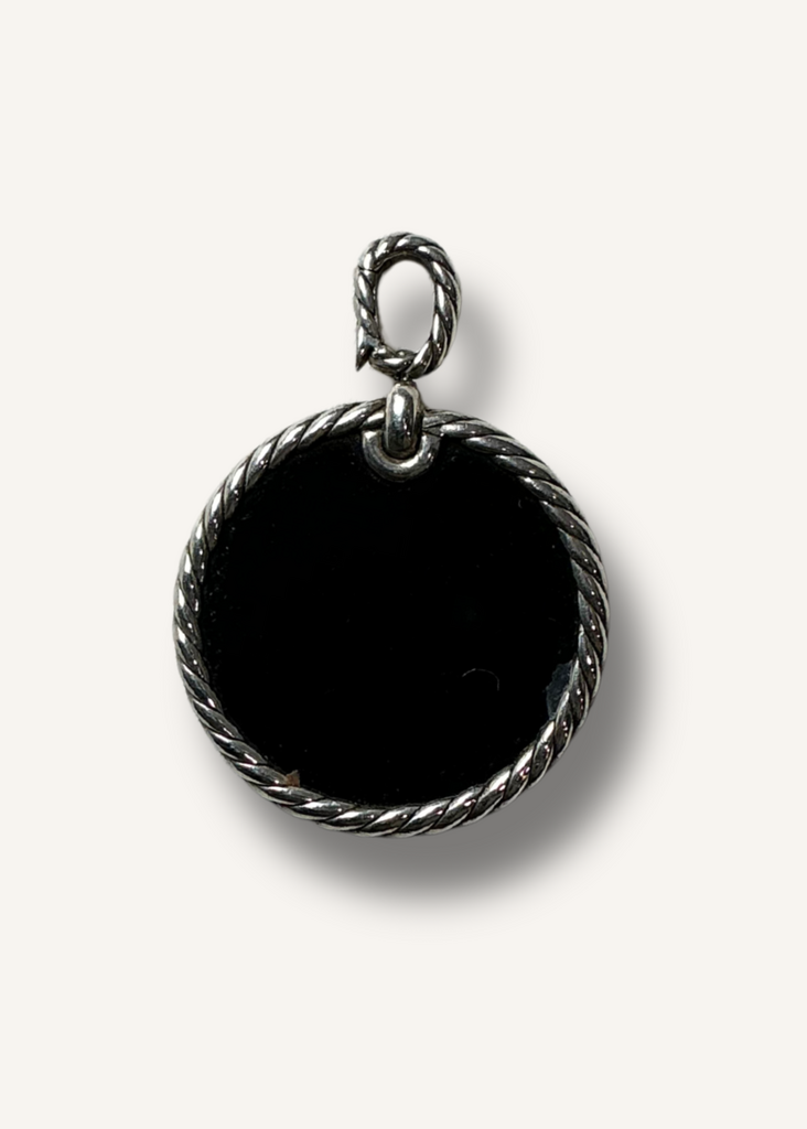 David Yurman Elements Disc Pendant with Pavé Diamond Rim