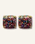 Kate Spade Glitter Crystal Square Stud Earrings