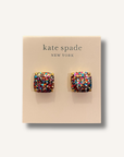 Kate Spade Glitter Crystal Square Stud Earrings