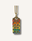 Coach Quilted Signature Enamel Pendant Necklace