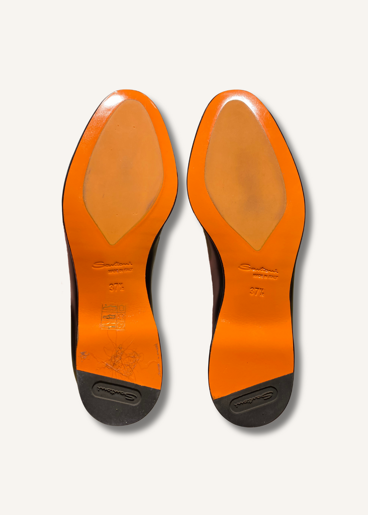 Santoni Leather Penny Loafers