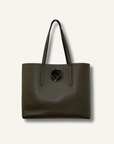 Fendi F Logo Calfskin Leather Shopping Tote
