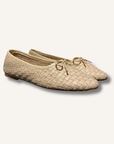 quince Italian Leather Handwoven Square Toe Ballet Flat