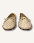 quince Italian Leather Handwoven Square Toe Ballet Flat