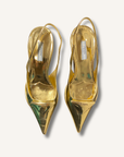 Prada Metallic-Finish Slingback Pumps