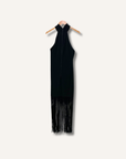 Alice + Olivia Steph Twist Neck Fringe Dress