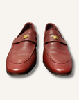 Bougeotte Leather Medallion Heeled Loafers