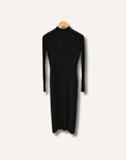 Vince Mixed Rib Knit Turtleneck Dress