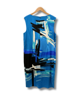 St. John Silk Brushstroke Draped Dress