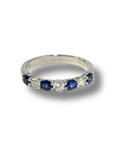 14k White Gold Sapphire and Diamond Ring