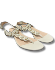 Gucci Gucci Willow Faux Pearl Flat Sandals