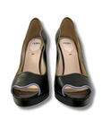 Fendi Scalloped Peep Toe Pumps