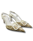 Valentino VLogo Leather Slingback Pumps
