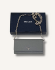 Prada Saffiano Metal Oro Chain Wallet