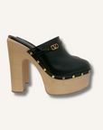 Valentino Garavani Black Tan-Go Clogs