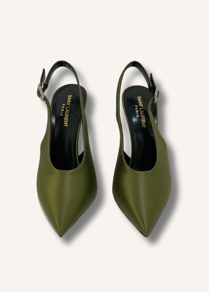 Saint Laurent Yasmeen Satin Slingbacks