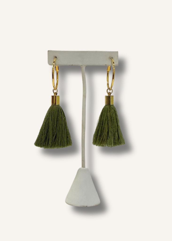 Mignonne Gavigan Green Tassel Earrings