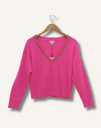 Milly Crystal V-Neck Sweater