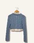 Staud Duke Cropped Cable Knit Sweater