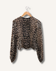 Ganni Silk Leopard Blouse