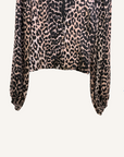 Ganni Silk Leopard Blouse