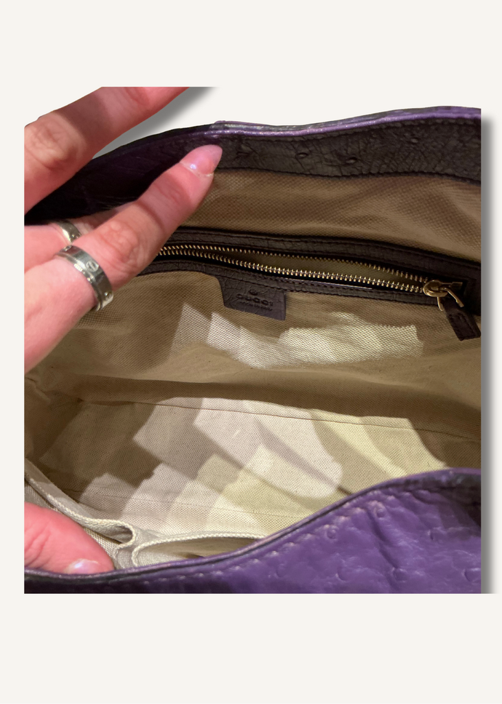 Gucci Purple Ostrich Jackie Bag