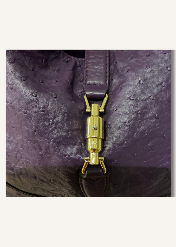 Gucci Purple Ostrich Jackie Bag