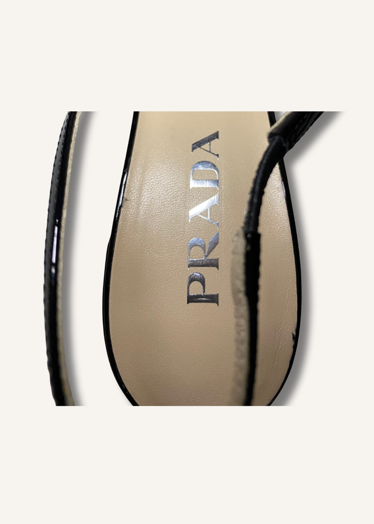 Prada Black Décoletté Logo Slingback Mary Jane Pump