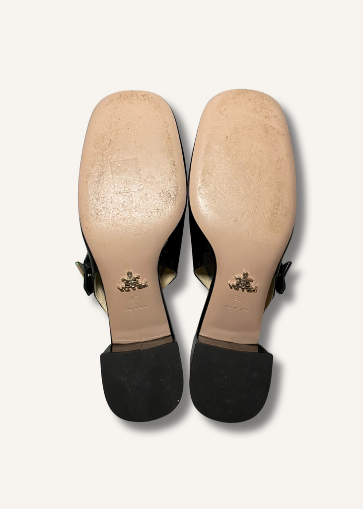 Prada Black Décoletté Logo Slingback Mary Jane Pump