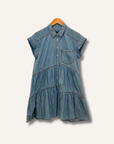 Veronica Beard Harrow Tiered Chambray Dress