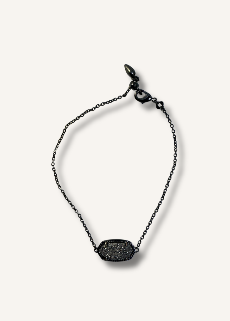 Pendant Elaina Gunmetal Adjustable Chain Bracelet