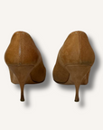 Prada Fivela Caramelo Scarpin Heels