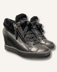 Giuseppe Zanotti Shearling-Lined Wedge Heel Sneakers