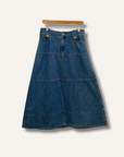 Tanya Taylor Hudie Denim Midi-Skirt