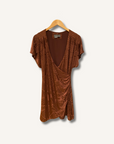 Anthropologie V-Neck Faux-Wrap Knit Mini Dress