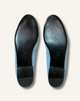 Chanel Denim Printed Quilt Cap Toe Flats