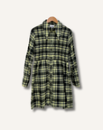 Ganni Seersucker Check Smocked Shirt Dress
