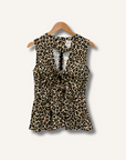 Maeve Sleeveless Bow-Front Peplum Blouse