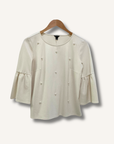 Ann Taylor Pearl Embellished Top