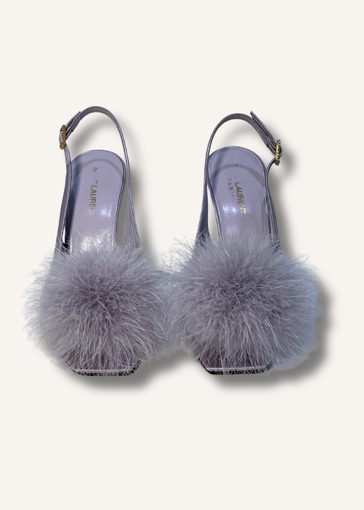 Saint Laurent Mae Feather Slingback