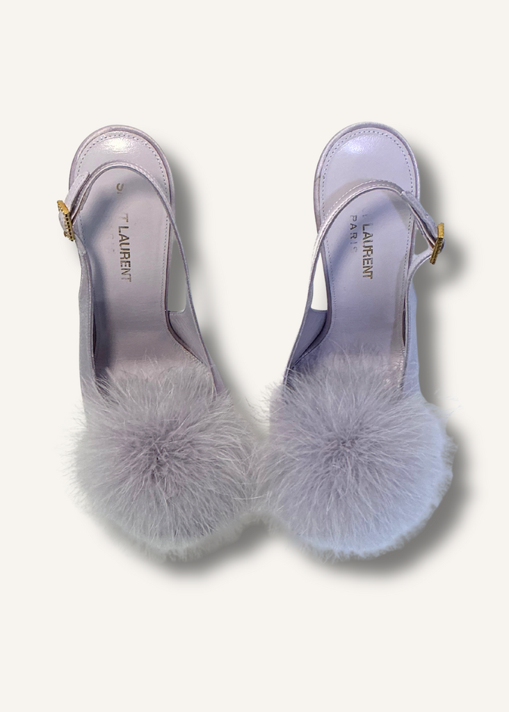 Saint Laurent Mae Feather Slingback