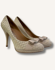 Ferragamo Vara Bow Snakeskin Pumps