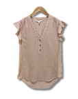 Veronica Beard Blakely Flutter-Sleeve Top