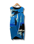 St. John Silk Brushstroke Draped Dress