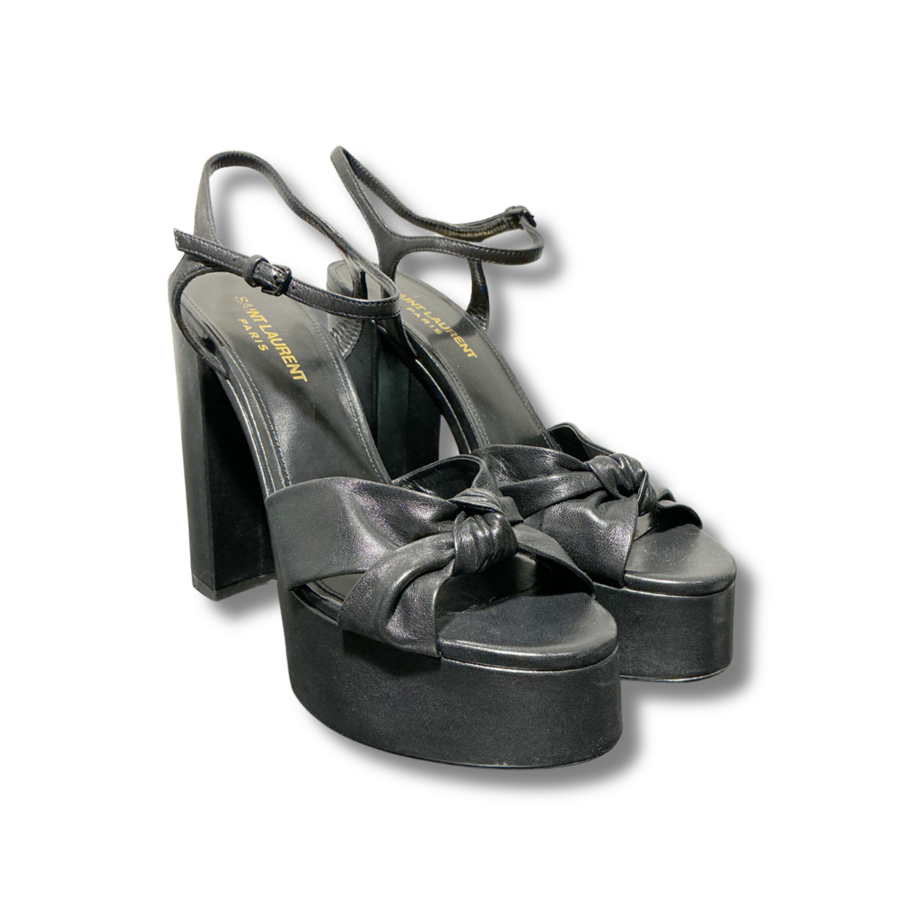 Saint Laurent Bianca Knotted Leather Heels