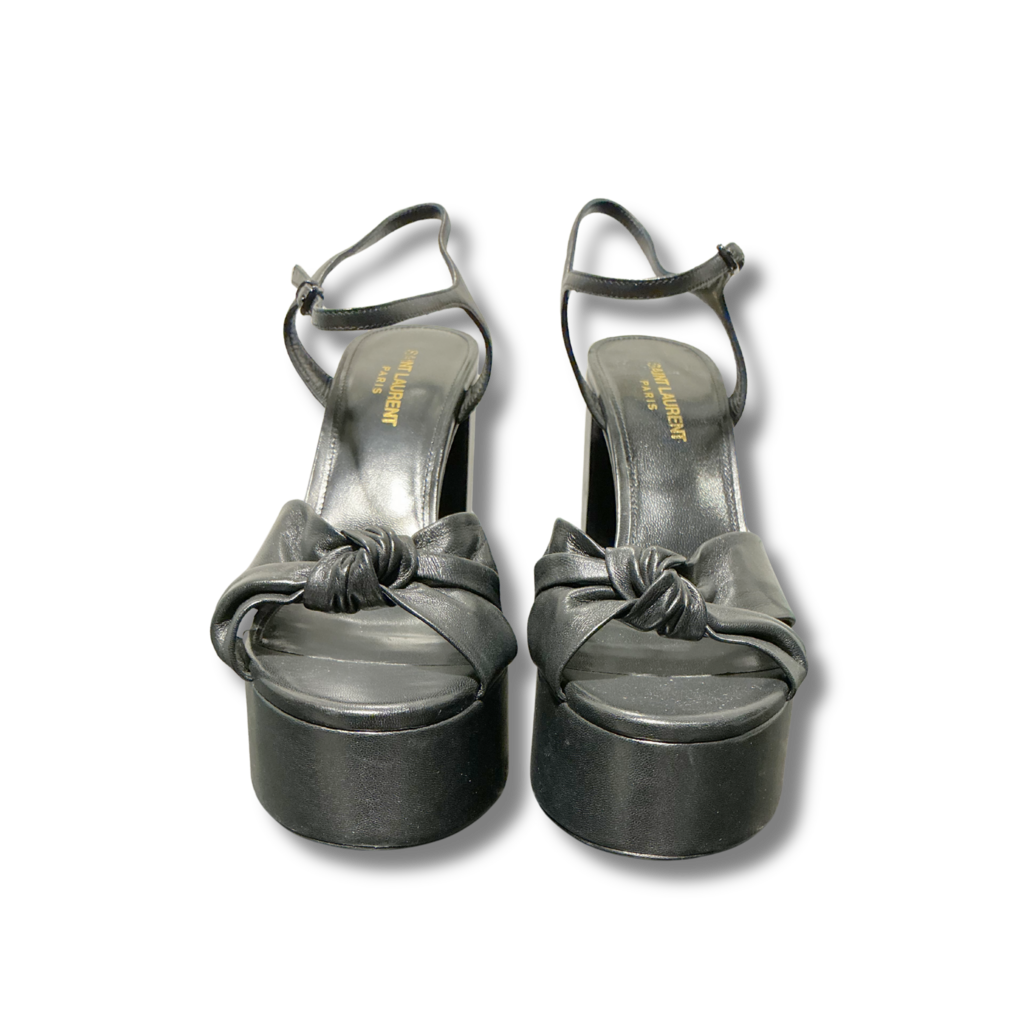 Saint Laurent Bianca Knotted Leather Heels