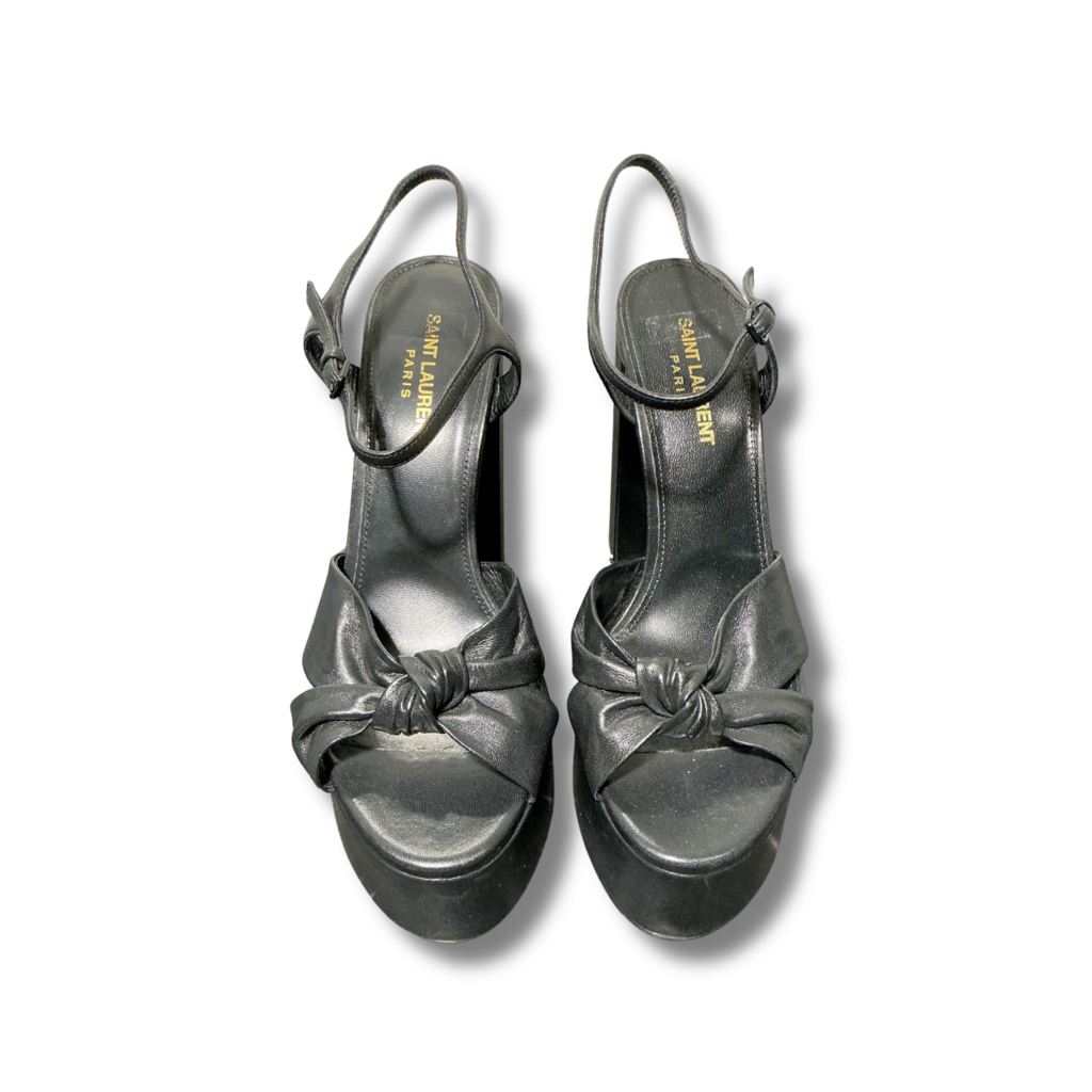 Saint Laurent Bianca Knotted Leather Heels